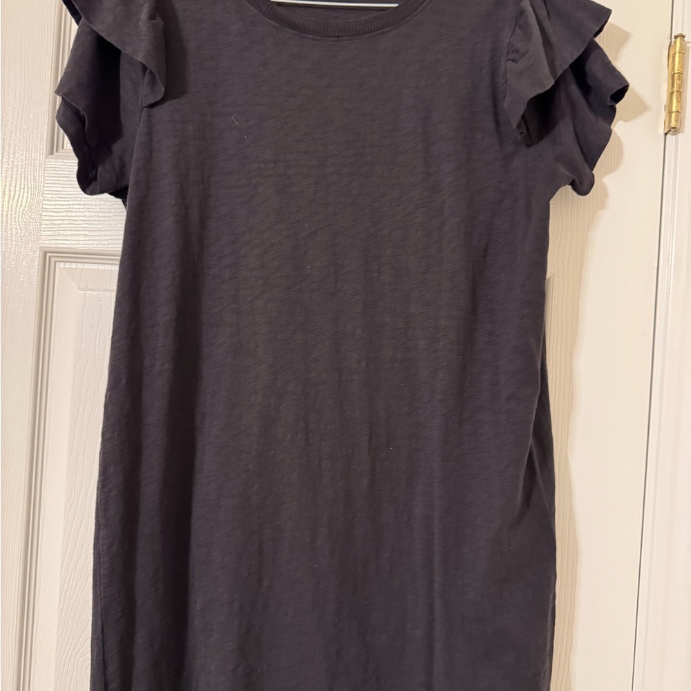 Dylan Black Short Sleeve Ruffle Top